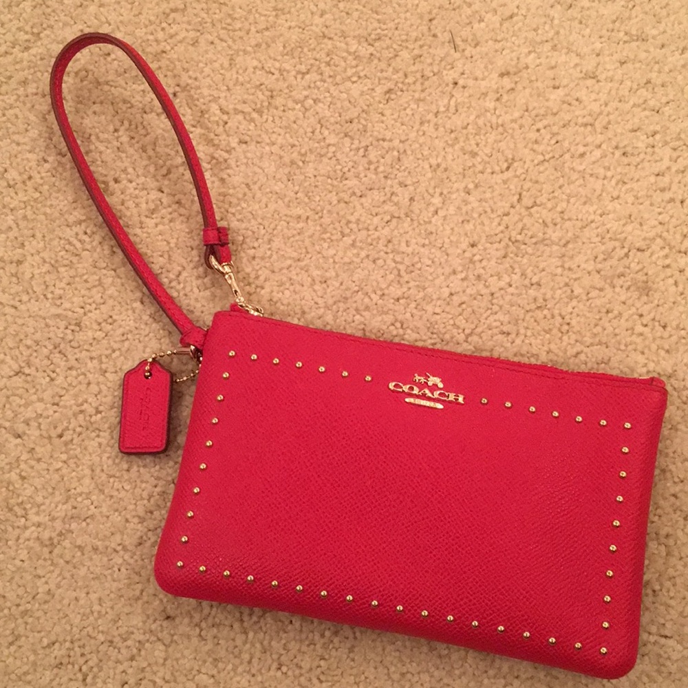 Coach Red and Gold Wristlet